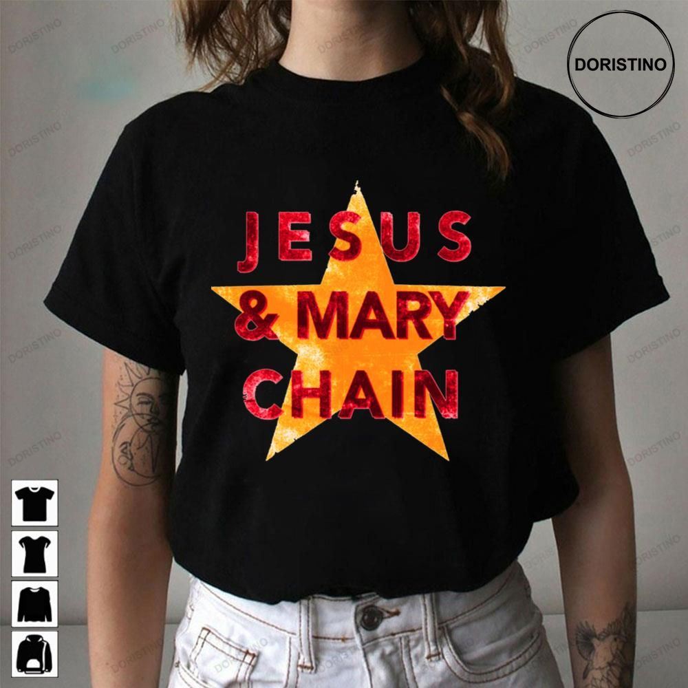 Jesus And Mary Chain Eroded Star Graphic Awesome Shirts